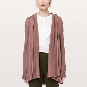 Lululemon Sundown Wrap cardigan sweater Heathered Spanish Oak mauve brown